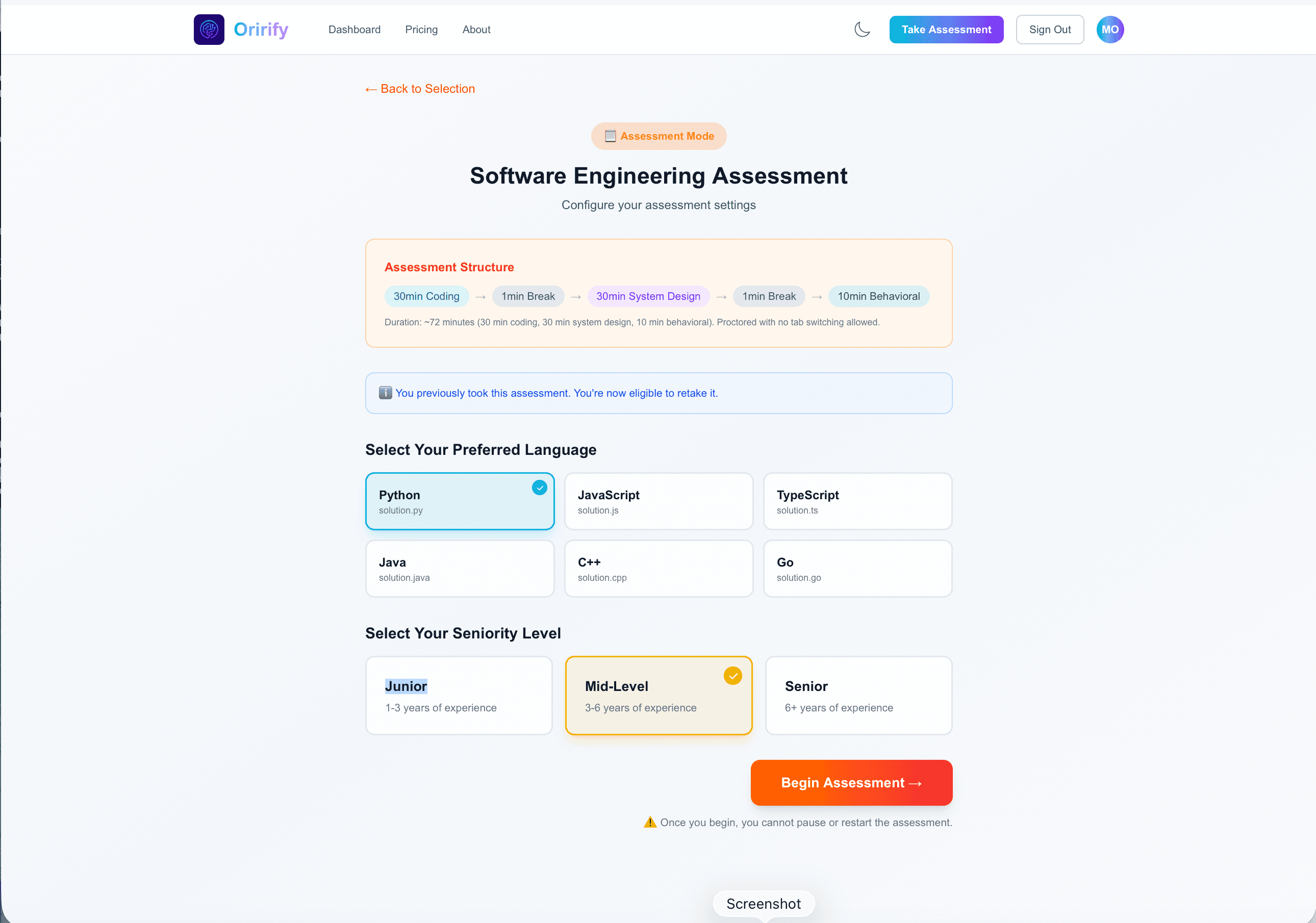Configure Your Assessment